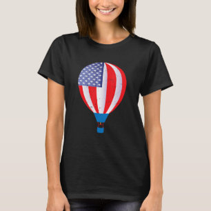 Hot Air Balloon Ride American Flag Hot Air Balloo T-Shirt