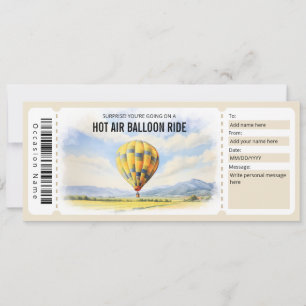 Hot Air Balloon Ride Gift Certificate Template