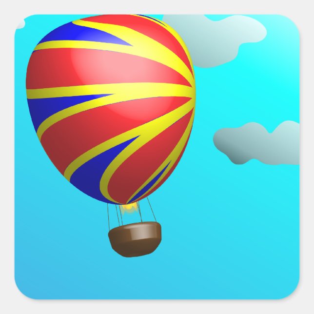 Hot Air Balloon Ride Square Sticker (Front)