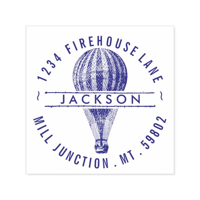 Hot Air Balloon Self-Ink Return Address Stamp (Design)
