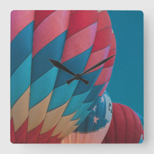 hot air balloon square wall clock