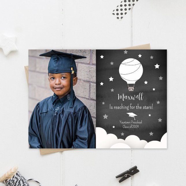 Hot Air Balloon Star Graduation Photo Announcement (Creator Uploaded)