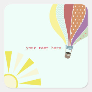 Hot Air Balloon & Sun Envelope Seal Sticker