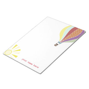 Hot Air Balloon & Sun Personalised Notepad