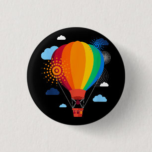 Hot Air Balloon T-Shirt Hot Air Balloon Rides Fest 3 Cm Round Badge