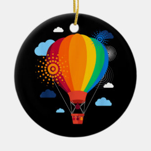 Hot Air Balloon T-Shirt Hot Air Balloon Rides Fest Ceramic Ornament