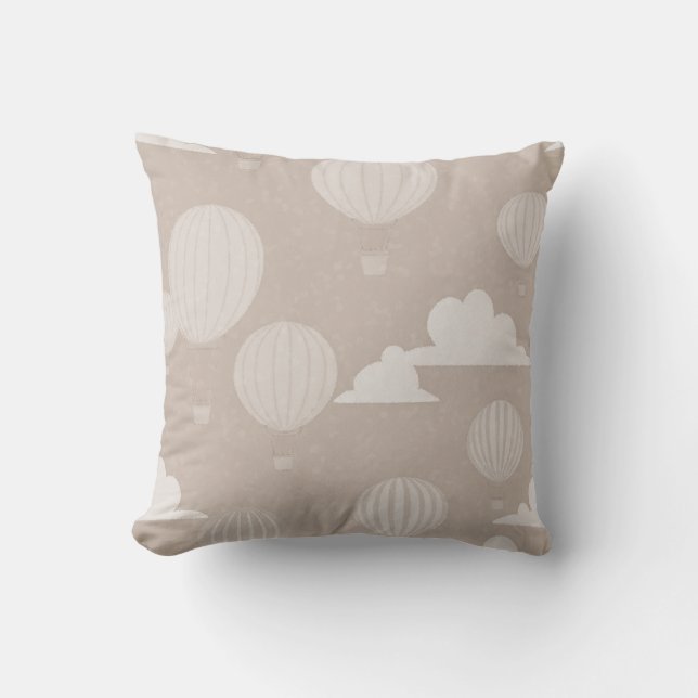 Hot Air Balloon Tan Cushion (Front)