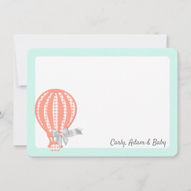 Hot Air Balloon Thank You Card (Front)