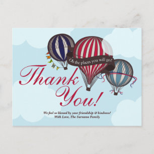 Hot Air Balloon Thank You Card