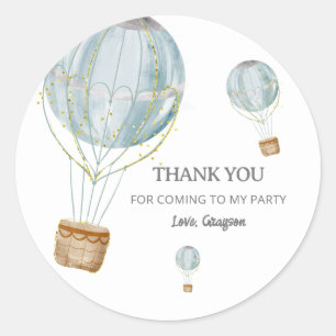 Hot Air Balloon Thank You Party Sticker