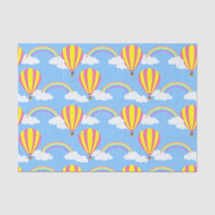 Hot Air Balloon Tissue Paper - Blue Background