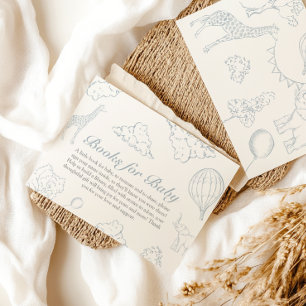 Hot air balloon toile baby shower Books for Baby Enclosure Card