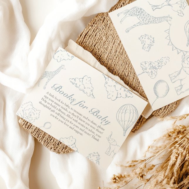 Hot air balloon toile baby shower Books for Baby Enclosure Card (Creator Uploaded)