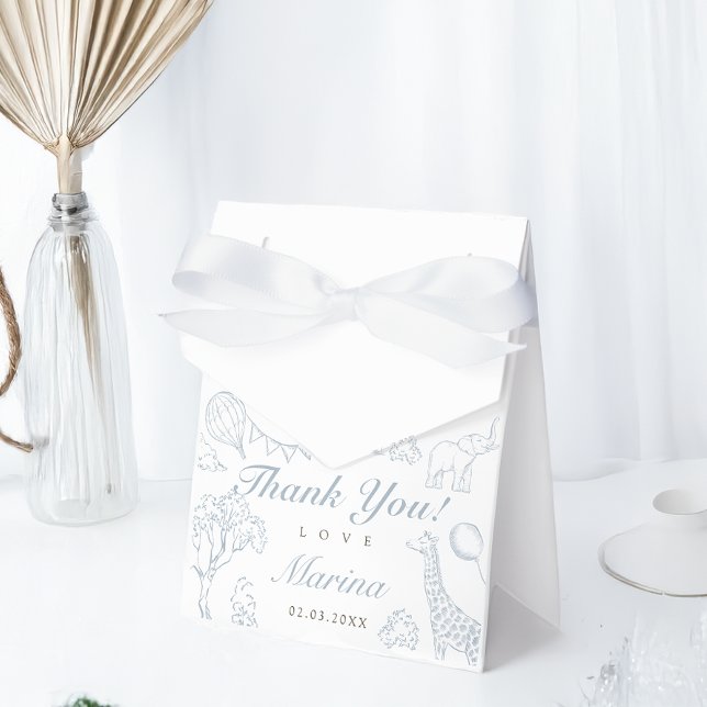 Hot air balloon toile baby shower  favour box (Creator Uploaded)