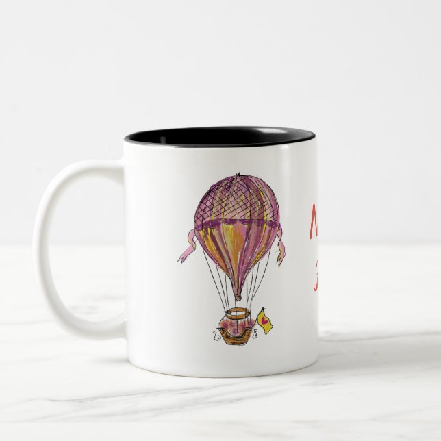 Hot Air Balloon Two-Tone Coffee Mug (Left)