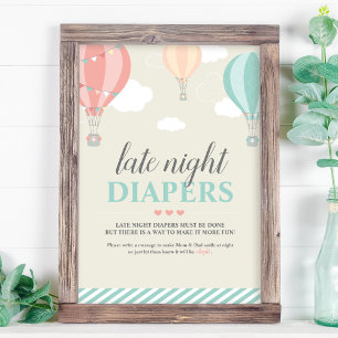 Hot Air Balloon Up & Away Late Night Diaper Game Poster