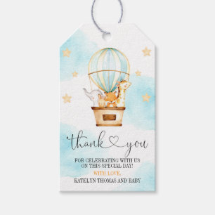 Hot Air Balloon Up Up and Away Thank You Tag