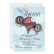 Hot Air Balloon Up Up & Away Shower Invitation