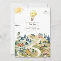Hot Air Balloon Village Neutral Yellow Baby Shower