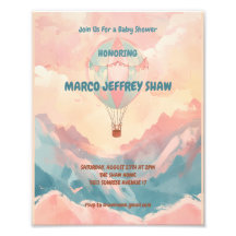 Hot Air Balloon Watercolor Baby Shower