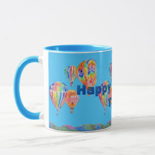 Hot Air Balloon Watercolor Boys Birthday Mug
