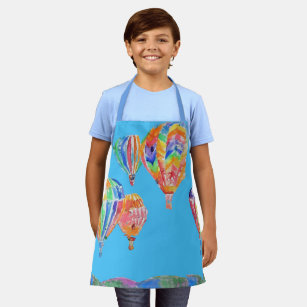 Hot Air Balloon Watercolor Boys Childs Apron