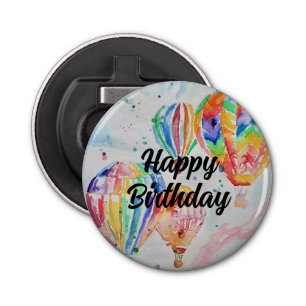 Hot Air Balloon Watercolour Painting art Poster Bottle Opener