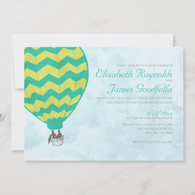 Hot Air Balloon Wedding Invitations (Front)