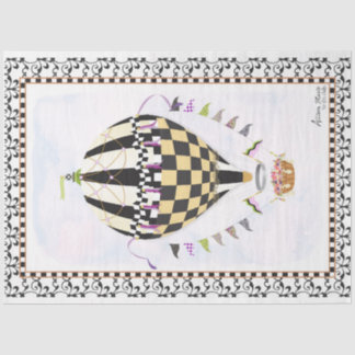 Hot Air Balloon Whimsical Decoupage Paper