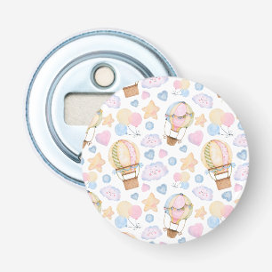 Hot Air Balloon Whimsical Watercolor Pattern Bottle Opener