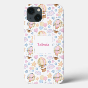 Hot Air Balloon Whimsical Watercolor Pattern iPhone 13 Case
