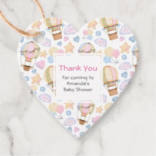 Hot Air Balloon Whimsical Watercolor Pattern Favour Tags