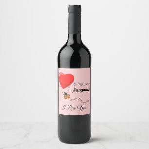 Hot Air Balloon Wine Label