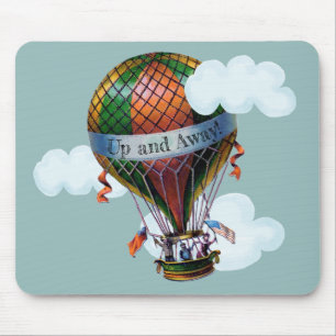Hot Air Balloon with Clouds Personalise Mouse Pad