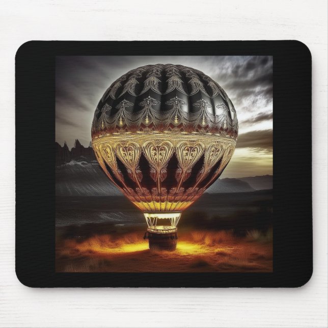 Hot Air Balloon With Intricate Baroque Design Mouse Pad (Front)