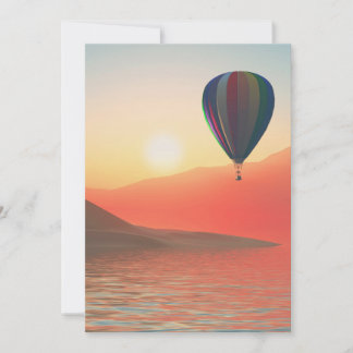 Hot Air Balloon with Sunset Holiday Card