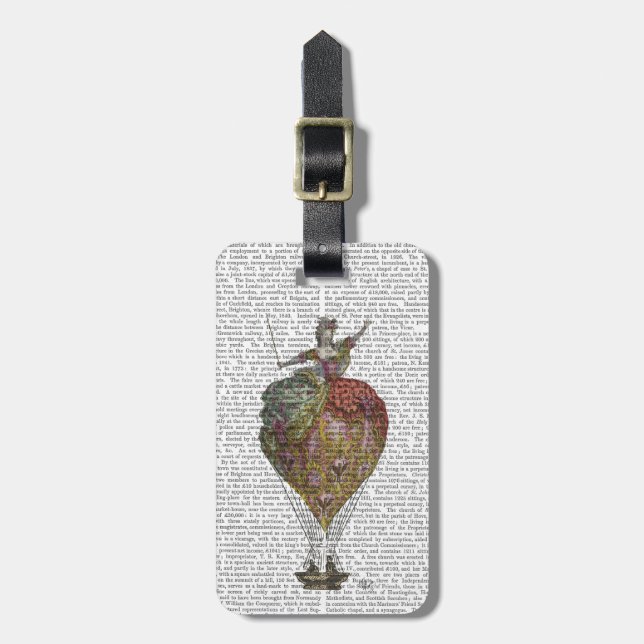 Hot Air Balloon Woman 3 Luggage Tag (Front Vertical)