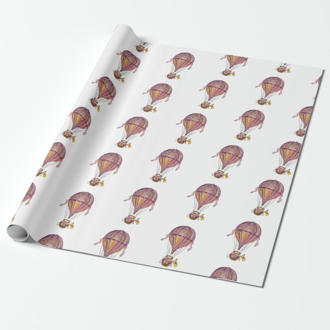 Hot Air Balloon Wrapping Paper (Unrolled)