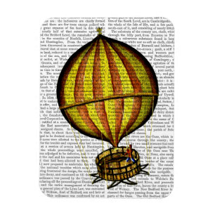 Hot Air Balloon Yellow and Red Magnet