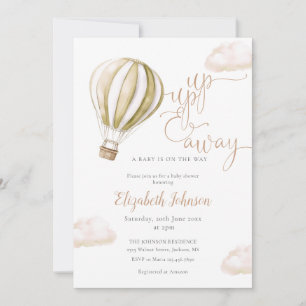 Hot Air BalloonAll In One Neutral Baby Shower Invitation