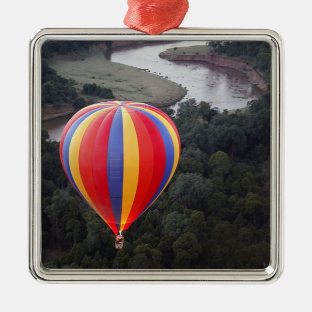 Hot-Air Ballooning over the Mara River Metal Tree Decoration (Front)