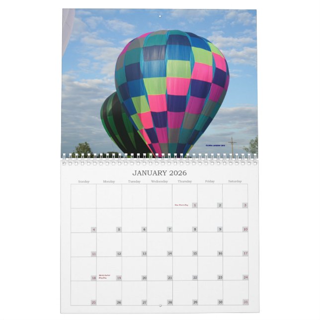 Hot Air Balloons!!!!  2012 Calendar (Jan 2026)