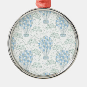 Hot air balloons blue nursery home decor wall art metal ornament