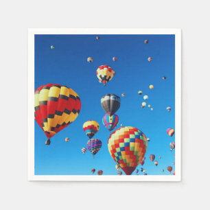 Hot Air Balloons Blue Sky Napkin