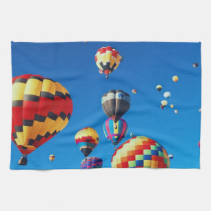 Hot Air Balloons Blue Sky Tea Towel