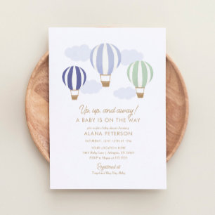 Hot Air Balloons Boy Travel Baby Shower Invitation