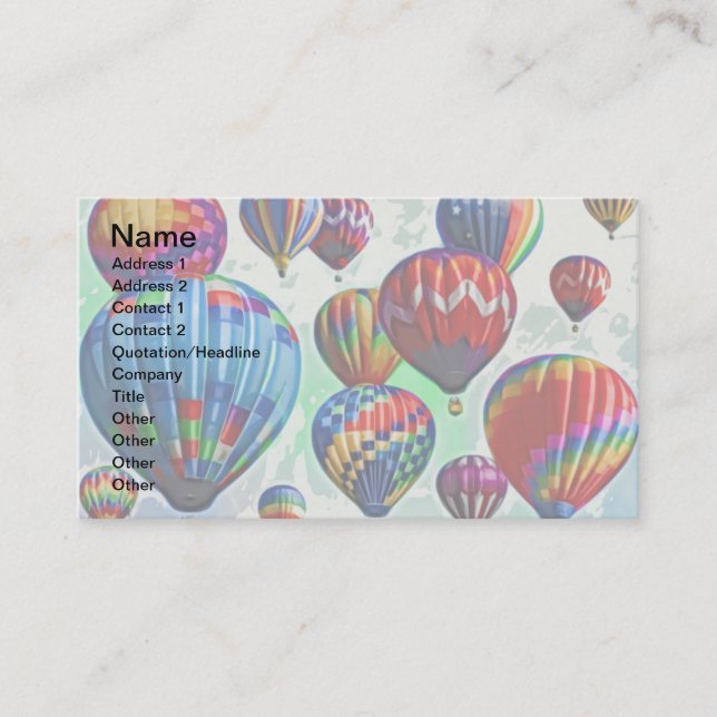 Hot Air Balloons Business Card (Front)