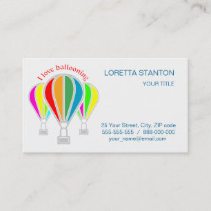 Hot air balloons business card