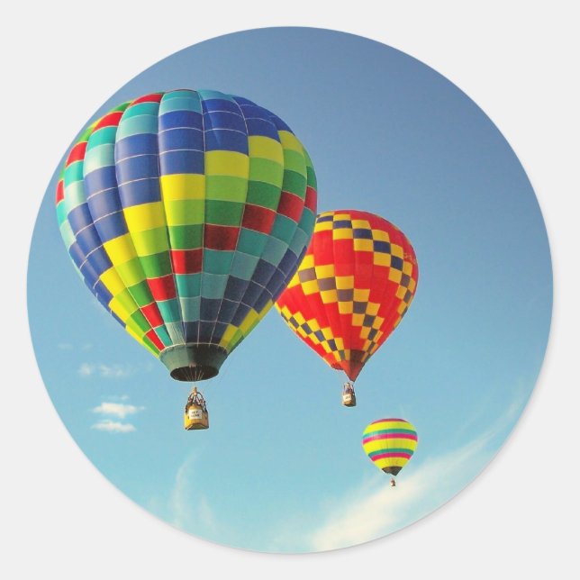 Hot Air Balloons Classic Round Sticker (Front)