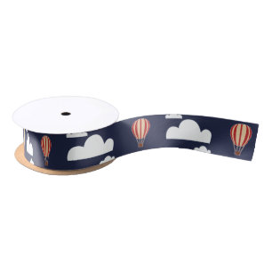 Hot Air Balloons & Clouds Satin Ribbon